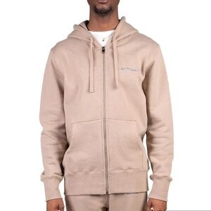 Maison Coterie Men Hoodie Full zip Pockets Embroidered 100% cotton M Oversized